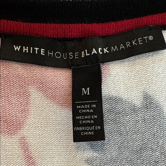 White House Black Market Red and Black Floral Cardigan - Picture 4 of 4